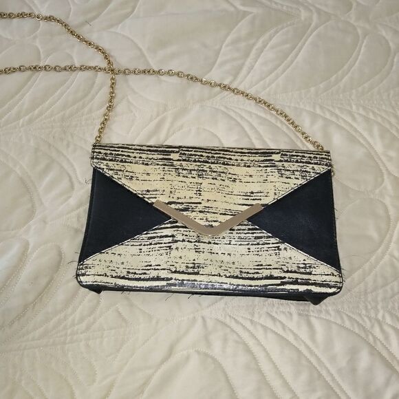 Aldo envelope bag, marble look, clutch w chain - Picture 1 of 7